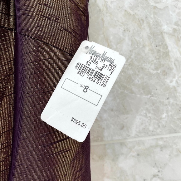 VERA WANG LAVENDER LABEL {8} Dress Metallic Crystals Beading - Picture 10 of 13